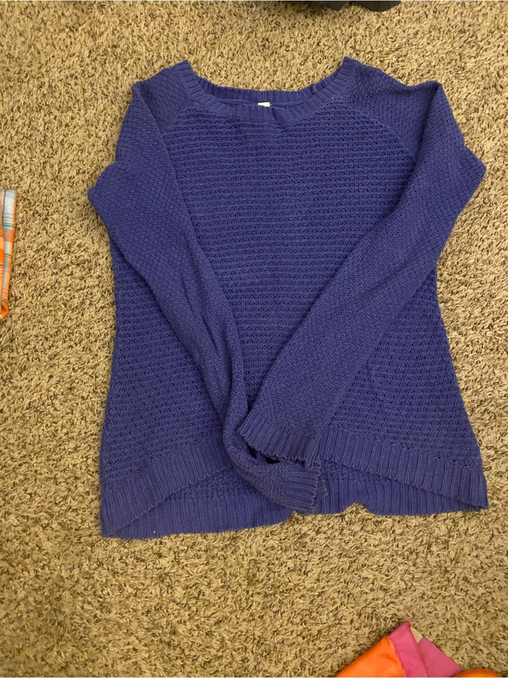 Aeropostale Women's Textured blue Crewneck Sweater